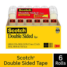 Load image into Gallery viewer, Scotch Double Sided Tape, 1/2 in x 500 in, 6 Dispensered Rolls (6137H-2PC-MP)