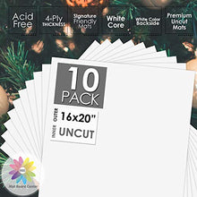 Load image into Gallery viewer, Mat Board Center, 16x20 Uncut Boards - Full Sheet - for Art, Prints, Photos, Prints and More, White Color, 10-Pack