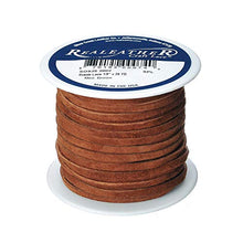 Load image into Gallery viewer, Realeather Suede Lace, 1/8" x 25 yd, Medium Brown