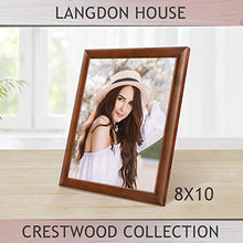 Load image into Gallery viewer, Langdon House 8x10 Picture Frame (Cherry Stained, 1 Pack), Solid Wood 8 x 10 Traditional Photo Frame with Wall Mount Hooks and Table Top Easel, Crestwood Collection