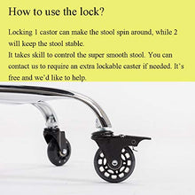 Load image into Gallery viewer, CoVibrant Lockable Stool with Back Ergonomic Rolling Hydraulic Adjustable for Doctor Esthetician Artist Work Small Office Desk (Black Back)