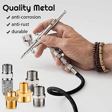 Load image into Gallery viewer, 10 Pieces Airbrush Adapter Set Includes Airbrush Adapter Kit Airbrush Quick Release Disconnect Fitting Connector Female Couplings Nylon Braided Airbrush Hose for Air Compressor and Airbrush Hose
