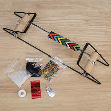 Load image into Gallery viewer, The Beadsmith Metal Bead Loom Kit, Includes Loom (12.5" x 2.5" x 3"), Thread, Needles, and 18 Grams Glass Beads for Bracelets, Necklaces, Belts, and More