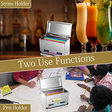 Load image into Gallery viewer, Ibnotuiy Stainless Steel Pencil Holder/Pencil Dispenser for Classroom Office Home Bulk Pencil Storage and Restaurant Bar Bulk Unwrapped Drinking Straws Storage