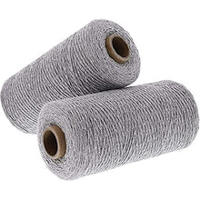 Load image into Gallery viewer, Grey Cotton Loom Warm Thread Rolls, 800 Yards Each (2 Pack, 1600 Yards)