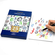 Load image into Gallery viewer, Artecho Calligraphy Pen 25pcs set, Includes Calligraphy Pens, Nibs, Ink Cartridges, Ink Pump and Calligraphy Pad, Suitable for hand lettering and calligraphy practice, Perfect Gift Set