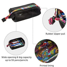 Load image into Gallery viewer, ZIPIT Lenny Pencil Case for Adults and Teens, Large Capacity Pouch, Sturdy Pen Organizer, Wide Opening with Secure Zipper Closure (Black)