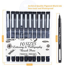 Load image into Gallery viewer, Calligraphy Pens, Hand Lettering Pen, 10 Size Caligraphy Brush Pens for Beginner, Writing, Sketching, Drawing, Illustration, Scrapbooking, journaling