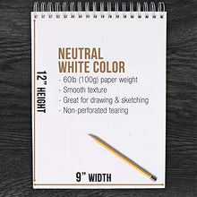 Load image into Gallery viewer, U.S. Art Supply 9" x 12" Premium Spiral Bound Sketch Pad, (Pack of 2 Pads) Each Pad has 100-Sheets, 60 Pound (100gsm) (Pack of 2 Pads)