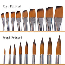 Load image into Gallery viewer, Marrywindix 9pcs Flat Pointed Tip Nylon Hair Acrylic Watercolor Brush Artists Paint Brush Set Black