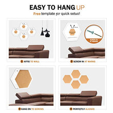 Load image into Gallery viewer, 4 Packs Cork Boards Hexagon Shape with White Framed Bulletin Board Modern Decorative Cork Boards for School, Home,Office(Set Including 40 Push Pins,Hardware and Template)