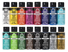 Load image into Gallery viewer, FolkArt Gloss Finish Acrylic Enamel Craft Set Designed for Beginners and Artists, Non-Toxic Formula Perfect for Glass and Ceramic Painting, Sixteen 2 oz Bottles, 32 Ounce