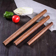 Load image into Gallery viewer, French Rolling Pin 3 Pieces Different Sizes (19.7inches 15inches 11inches) Made by Wenge Wood Very Suitable for Restaurants and Home Kitchens to Make Various Sizes of Bread