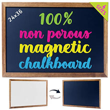 Load image into Gallery viewer, Cedar Markers 36"x24" Big Chalkboard with Wooden Frame. 100% Non-Porous Erasable Blackboard and Whiteboard for Liquid Chalk Markers. Magnet Board Chalk Board Decorative Chalkboard for Parties (36x24)