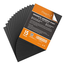 Load image into Gallery viewer, Magnet Sheets with Adhesive 8" x 10", Magicfly 15 Pack Flexible Magnetic Sheets for Photos, Crafts and Die Storage, Easy Peel & Stick
