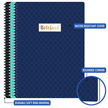 Load image into Gallery viewer, A4 Notebooks/Journal - 3 Pack Lined A4 Ruled Notebook Journal with Premium Paper, Wirebound, 9" × 11.75“, Soft Ring, Easily Tear Off