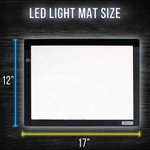 Load image into Gallery viewer, U.S. Art Supply Lightmaster 24.3" Diagonal Professional (A3) 12"x17" LED Lightbox Board 12-Volt Super-Bright Ultra-Thin 3/8" Profile Light Box Pad Dimmable - Measuring Overlay Grid & Circle Template