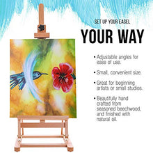 Load image into Gallery viewer, U.S. Art Supply Medium Tabletop Wooden H-Frame Studio Easel - Artists Adjustable Beechwood Painting and Display Easel, Holds Up To 27" Canvas, Portable Sturdy Table Desktop Holder Stand - Paint Sketch
