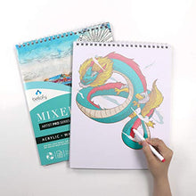 Load image into Gallery viewer, Bellofy 2 x Large Mixed Media Sketchbook 11x14 Inch - Art Paper Pads, 20 Sheets/Pad | 98 lb 160gsm | Spiral Sketchpad for Multimedia - Acrylic Pencil Pen Watercolor | Art Supplies