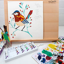Load image into Gallery viewer, Mont Marte Signature Gouache Paint, 12 x 0.4oz (12ml), Semi-Matte Finish, 12 Colors, Suitable for use with Canvas, Watercolor Paper, Watercolor Paints and Mixed Media