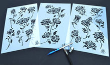 Load image into Gallery viewer, 14" Rose Painting Stencils Wall Model Craft Decorating Roses Airbrush Flower Template 3 Pack