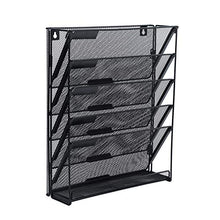 Load image into Gallery viewer, Samstar Wall File Organizer Holder, 5-Tier Wall Mount Vertical File Rack for Office Home, Black.