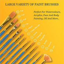Load image into Gallery viewer, Upgraded Acrylic Paint Set - High-End Arts & Crafts Painting Supplies for Kids & Adults - 24 Stunning Pigments, 10 Professional Brushes & Carrying Case + Extra Bonus: Palette Tray, Knife with Sponge.