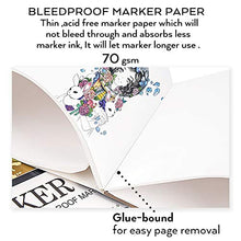 Load image into Gallery viewer, Bianyo Bleedproof Marker Paper Pad, A4(8.27"X11.69"), 50 Sheets/Pad, Pack of 2 Pads, 18 LB / 70 GSM, Glue-Bound, 100% Cotton, White, Ideal for Use with Markers and Ink Mediums