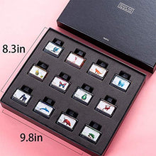 Load image into Gallery viewer, ZZKOKO Calligraphy Set India Ink, 12 Colors Shimmer Dip Pen Ink Set, Art Writing Drawing Ink Bottles, 6.0 oz, Set of 12, Gift Box (Animal Series)