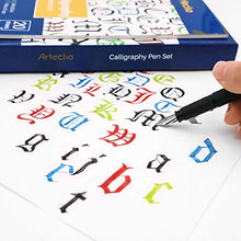 Load image into Gallery viewer, Artecho Calligraphy Pen 25pcs set, Includes Calligraphy Pens, Nibs, Ink Cartridges, Ink Pump and Calligraphy Pad, Suitable for hand lettering and calligraphy practice, Perfect Gift Set