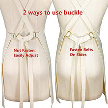 Load image into Gallery viewer, Sturdy Thick Professional Artist Apron, Cross Back + Fasten/Quick Release Buckle + 6 Pockets with 1 Zipper Pocket + 2 Towel Loops For Artist Kitchen, Adjustable M to XXL, 27"X31" - 100% Cotton Canvas