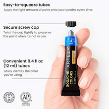 Load image into Gallery viewer, Arteza Gouache Paint, Set of 24 Colors/Tubes (24x12ml/0.4oz) with Storage Box, Rich Pigments, Vibrant, Non Toxic Paints for The Professional Artist, Hobby Painters & Kids, Ideal for Canvas Painting