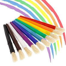 Load image into Gallery viewer, US Art Supply 10 Piece Large Round Chubby Hog Bristle Children's Tempera and Artist Paint Brushes