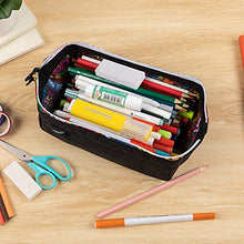 Load image into Gallery viewer, ZIPIT Lenny Pencil Case for Adults and Teens, Large Capacity Pouch, Sturdy Pen Organizer, Wide Opening with Secure Zipper Closure (Black)