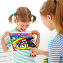 Load image into Gallery viewer, ZMLM Scratch Paper Art-Craft Girl: Rainbow Scratch Magic Drawing Set Paper Pad Board Supply Kit Toddler Project Activity for 3-12 Year Old Kid Game Toy Holiday|Party Favor|Birthday|Children's Day Gift