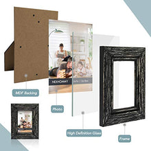 Load image into Gallery viewer, NEXHOMMY Solid Wood Picture Frames - Rustic Black Finished (Pack of 2) Photo Frames Size 5x7 High Definition Glass Vertically Or Horizontally For Tabletop Display And Wall Hanging Wide Wood Collection