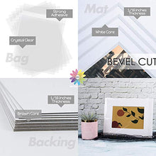 Load image into Gallery viewer, MBC MAT BOARD CENTER, Pack of 10-8x10 Pre-Cut 5x7 - White Mats - for Pictures, Photos, Framing - Kit Includes: 10 White Backboards and 10 Clear Bags - Acid Free, 4-ply Thickness, White Core