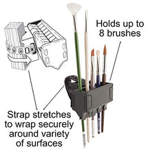 Load image into Gallery viewer, Brush Grip Paintbrush Holder and Drying Rack/Caddy, Painting Supplies (Black)