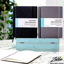 Load image into Gallery viewer, 2 Pack Luxury Lined Journal Notebooks- Journals For Writing w/ 130 Perforated Pages, Medium (5.7" x 8.3") - Soft Cover Notebooks for Work, Travel, College- Journal for Men and Women (Black)