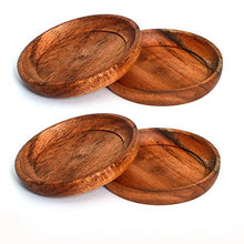Load image into Gallery viewer, Kaizen Casa 4 Piece Set, Natural Acacia Wood Coasters, Set of 4