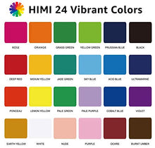 Load image into Gallery viewer, HIMI Gouache Paint Set, 24 Colors x 30ml Unique Jelly Cup Design with 3 Paint Brushes in a Carrying Case Perfect for Artists, Students, Gouache Opaque Watercolor Painting (Green)