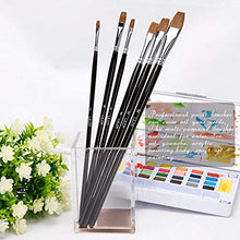 Load image into Gallery viewer, 6 Pieces Flat Paint Brush Artist Sable Brush Set with Wooden Handle for Watercolor, Acrylic and Oil Painting Perfect for Beginners, Artists and Painting Lovers