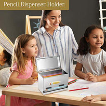 Load image into Gallery viewer, Ibnotuiy Stainless Steel Pencil Holder/Pencil Dispenser for Classroom Office Home Bulk Pencil Storage and Restaurant Bar Bulk Unwrapped Drinking Straws Storage