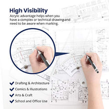 Load image into Gallery viewer, Pacific Arc Adjustable 8 Inch Triangle Plain Edge for Drafting, Architect, Engineer
