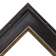Load image into Gallery viewer, Creative Mark Museum Plein Aire Wooden Art Picture Frame Museum Quality Closed Corner 3.5 Inch Wide Frames - Antique Black w/Gold Detail - 8x10