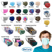 Load image into Gallery viewer, WeCare Disposable Face Mask Individually Wrapped - 50 Pack, Tie Dye Masks 3 Ply