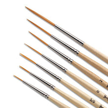 Load image into Gallery viewer, Jerry Q Art 12 Pcs Detail Paint Brushes, Golden Synthetic Hair, High Performance for Oil, Acrylic and Watercolor JQ-503