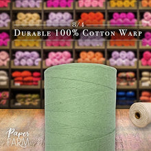 Load image into Gallery viewer, 100% Cotton Loom Warp Thread (Aqua Green), 8/4 Warp Yarn (800 Yards), Perfect for Weaving: Carpet, Tapestry, Rug, Blanket or Pattern - Warping Thread for Any Loom