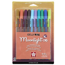 Load image into Gallery viewer, Sakura Gelly Roll Moonlight 10 Pack, 06 Fine point, Earth & Jewel Tone Colors, Opaque Gel Pens, Creamy Smooth Ink, Writes on Dark Paper