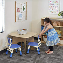 Load image into Gallery viewer, ECR4Kids Resin Adjustable Classroom Chairs, Plastic Indoor Kids Seating for Schools, Daycares, Homes, Adjustable Seat Height, Cornflower Blue (2-Pack)